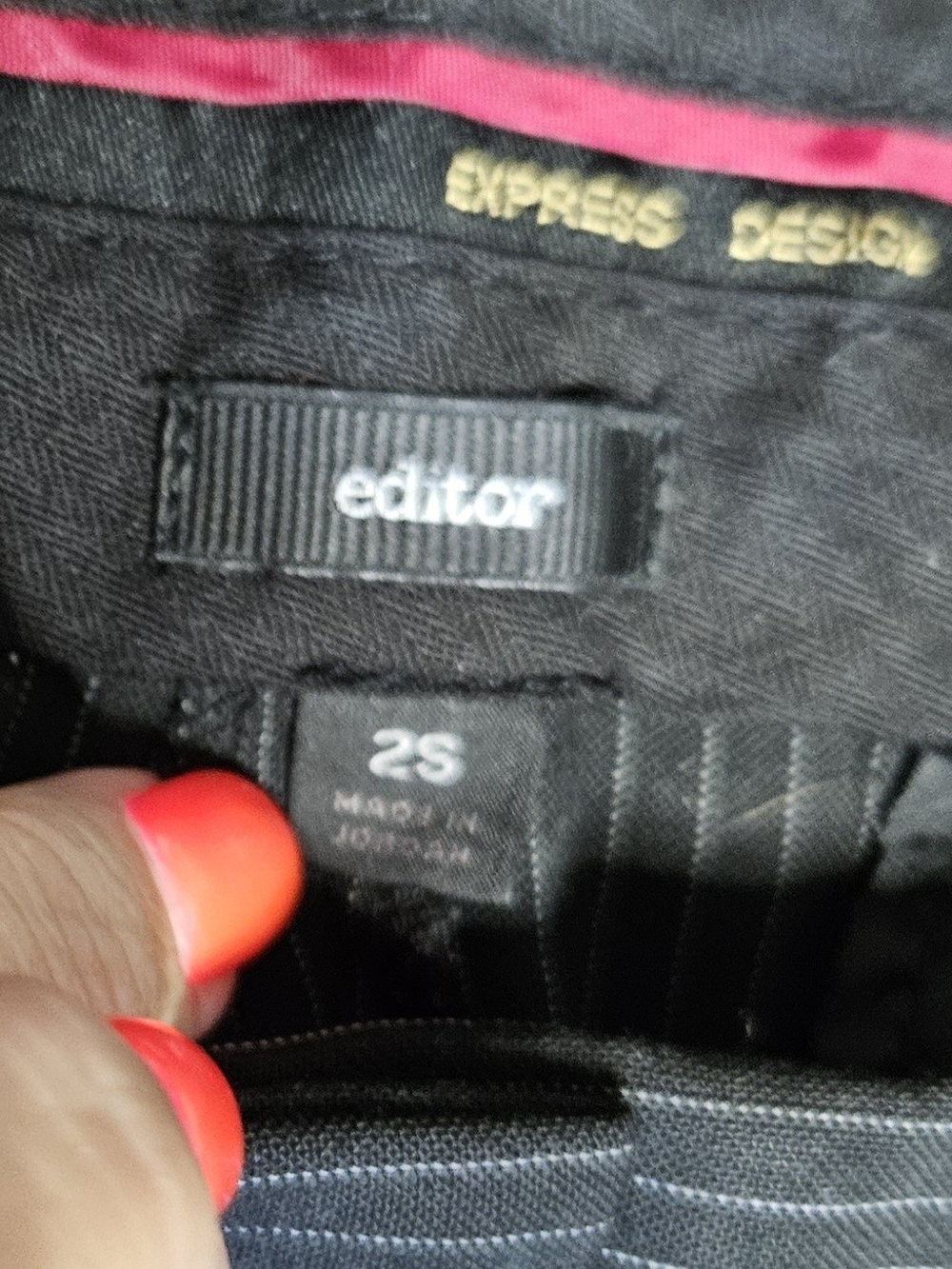 Express Design Studio Black Pinstripe Editor Pants - Picture 4 of 5